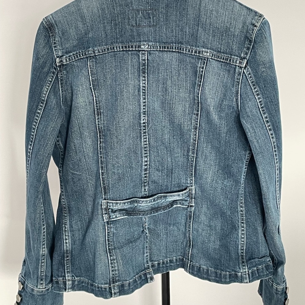 Calvin Klein Jeans Denim Jacket Blue Stretch Trucker Women’s Large - Picture 5 of 9